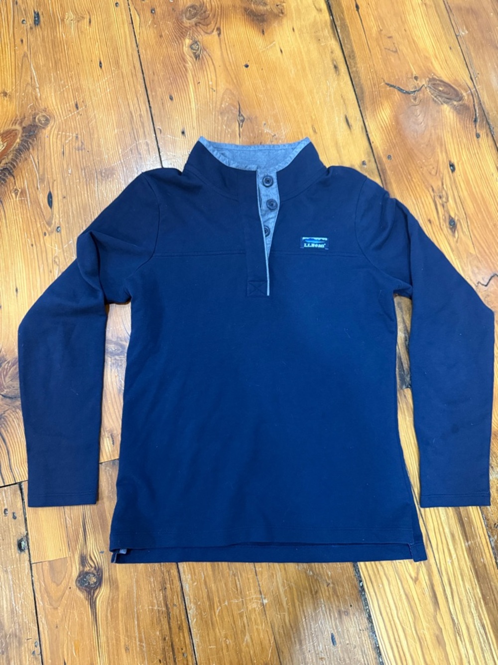L. L. Bean Women's Soft Cotton Rugby Shirt Navy 100% cotton size small